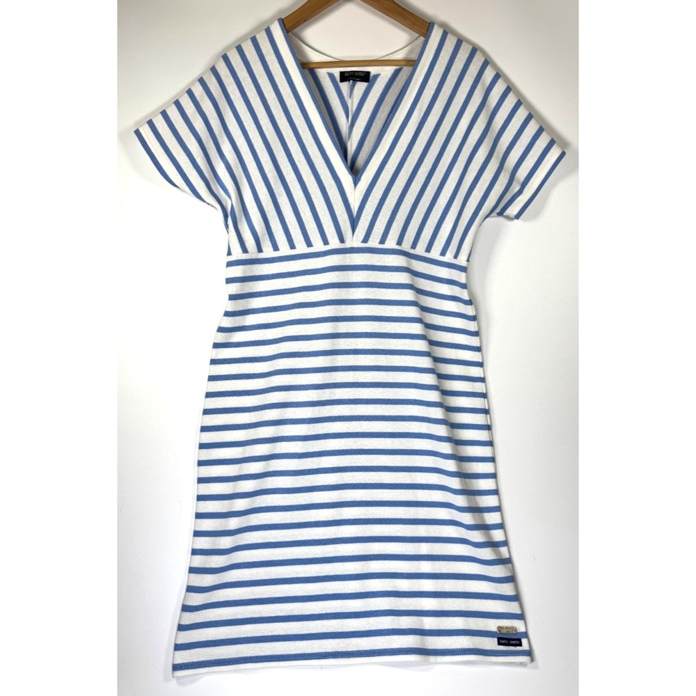 Saint James x Romain Brifault Dress 10 Blue White Breton Stripe Made in France